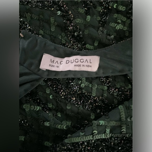 Mac Duggal Green Sequin Midi Dress - Picture 12 of 16
